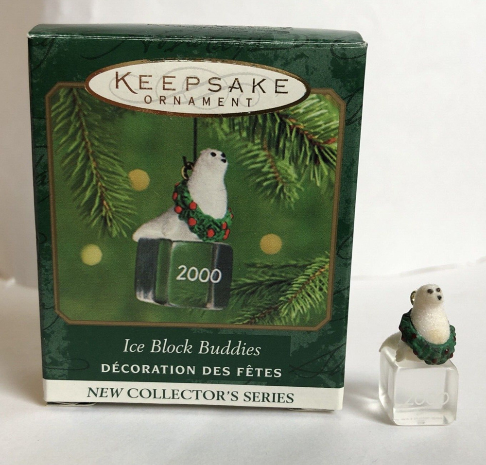 Hallmark Christmas Ornament Keepsake Miniature Ice Block Buddies 2000 Polar Bear